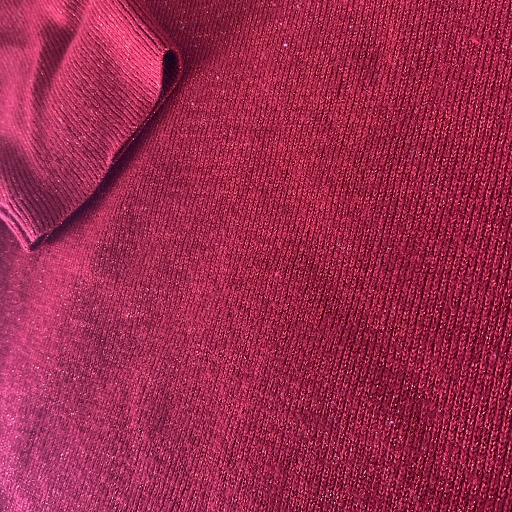 Dark red rhinestone embellished glittery sweater - Picture 6 of 17
